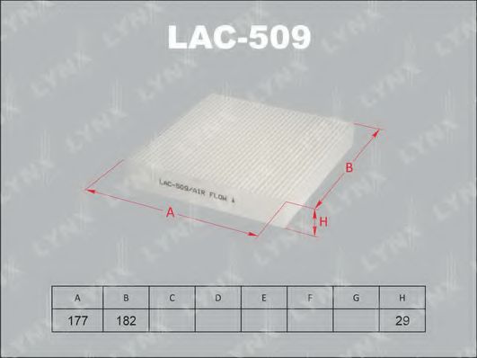 LAC-509 LYNXAUTO Heating / Ventilation Filter, interior air