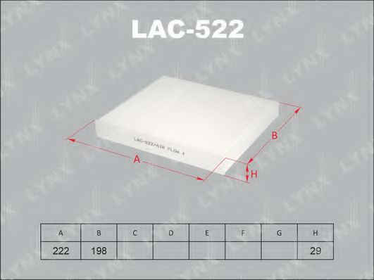 LAC-522 LYNXAUTO Heating / Ventilation Filter, interior air