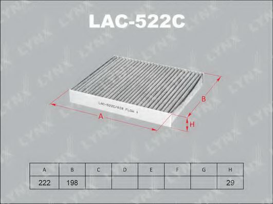 LAC-522C LYNXAUTO Heating / Ventilation Filter, interior air