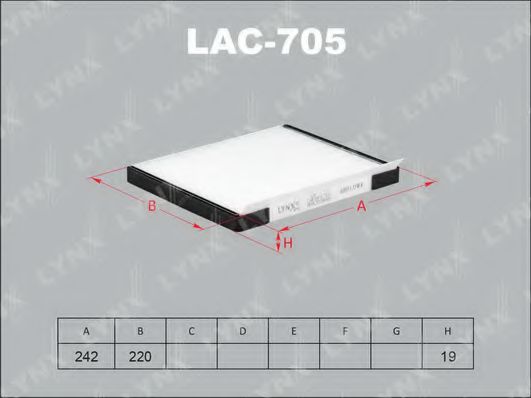 LAC-705 LYNXAUTO Heating / Ventilation Filter, interior air