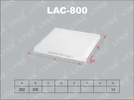LAC-800 LYNXAUTO Фильтр, воздух во внутренном пространстве