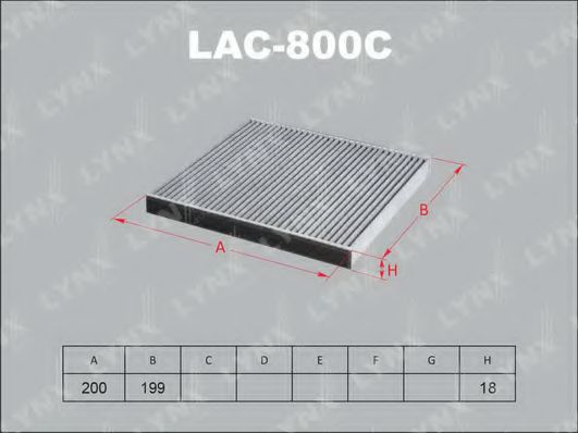 LAC-800C LYNXAUTO Heating / Ventilation Filter, interior air