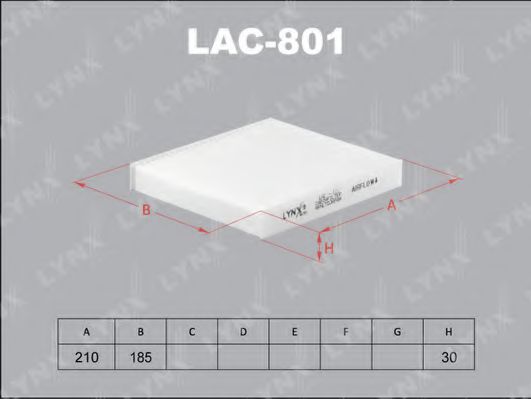 LAC-801 LYNXAUTO Filter, interior air