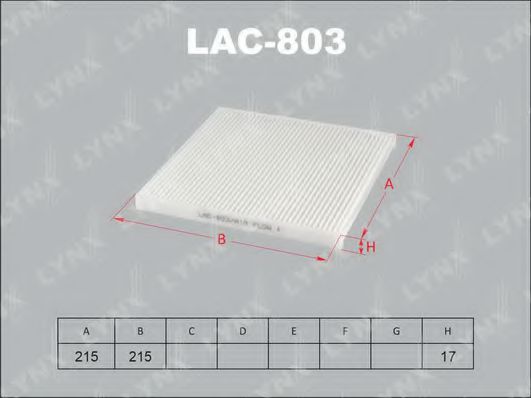 LAC-803 LYNXAUTO Filter, interior air