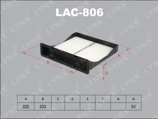 LAC-806 LYNXAUTO Фильтр, воздух во внутренном пространстве