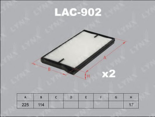 LAC-902 LYNXAUTO Heating / Ventilation Filter, interior air