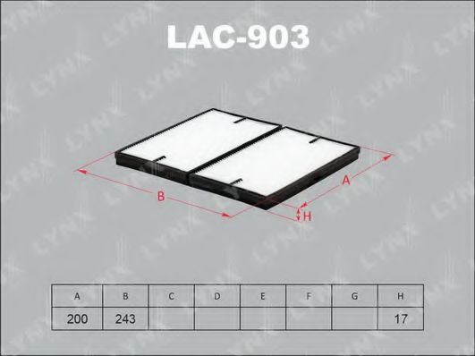 LAC-903 LYNXAUTO Filter, Innenraumluft