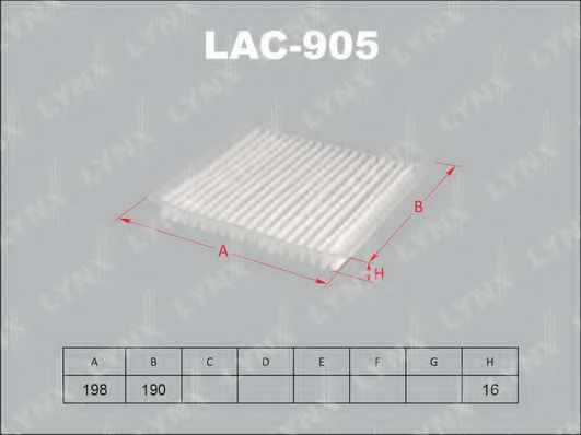 LAC-905 LYNXAUTO Filter, interior air