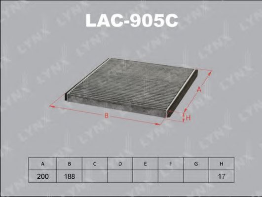 LAC-905C LYNXAUTO Heating / Ventilation Filter, interior air