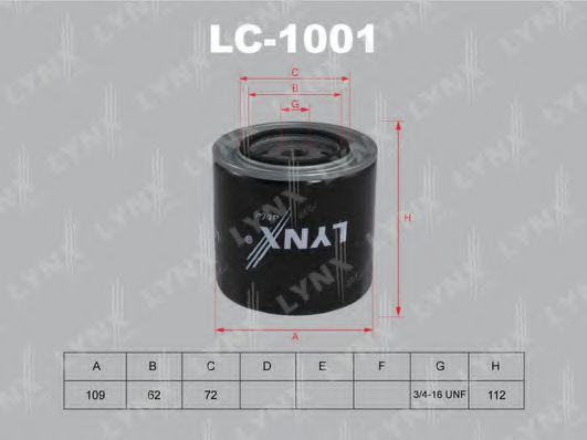 LC-1001 LYNXAUTO Oil Filter