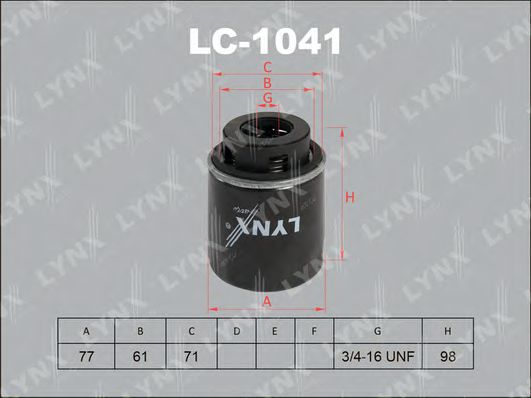 LC-1041 LYNXAUTO Oil Filter