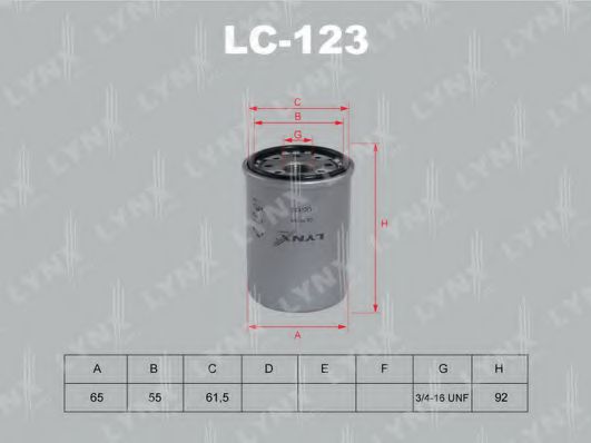LC-123 LYNXAUTO Lubrication Oil Filter