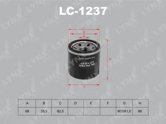 LC-1237 LYNXAUTO Lubrication Oil Filter