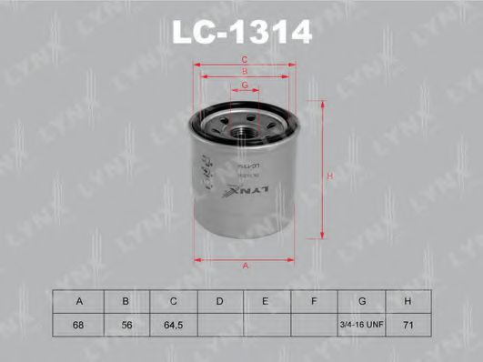 LC-1314 LYNXAUTO Oil Filter