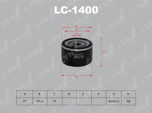 LC-1400 LYNXAUTO Масляный фильтр