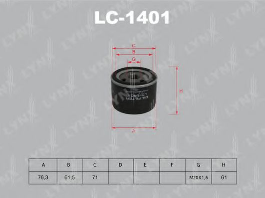 LC-1401 LYNXAUTO Oil Filter