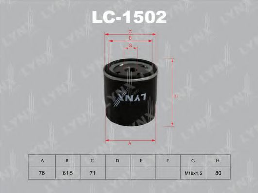 LC-1502 LYNXAUTO Oil Filter
