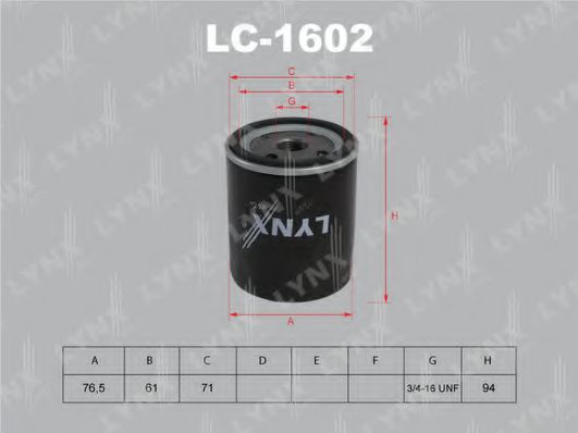 LC-1602 LYNXAUTO Oil Filter