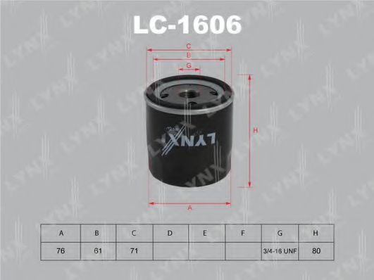 LC-1606 LYNXAUTO Oil Filter