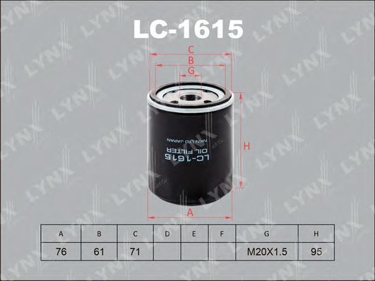 LC-1615 LYNXAUTO Oil Filter