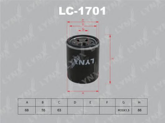 LC-1701 LYNXAUTO Oil Filter