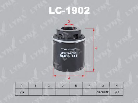 LC-1902 LYNXAUTO Lubrication Oil Filter