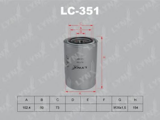 LC-351 LYNXAUTO Lubrication Oil Filter