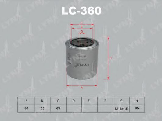LC-360 LYNXAUTO Oil Filter