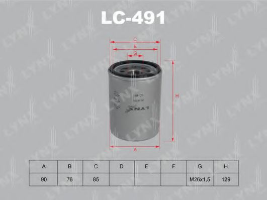 LC-491 LYNXAUTO Lubrication Oil Filter