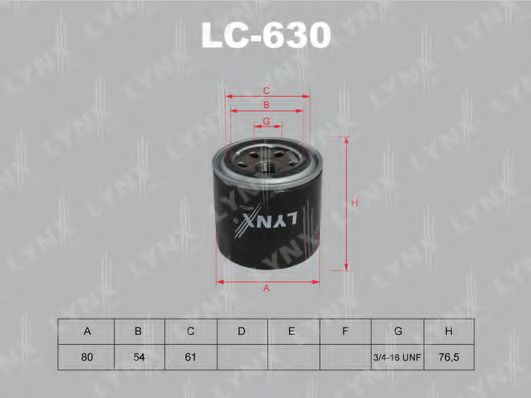 LC-630 LYNXAUTO Oil Filter