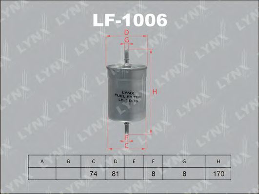 LF-1006 LYNXAUTO Fuel Supply System Fuel filter