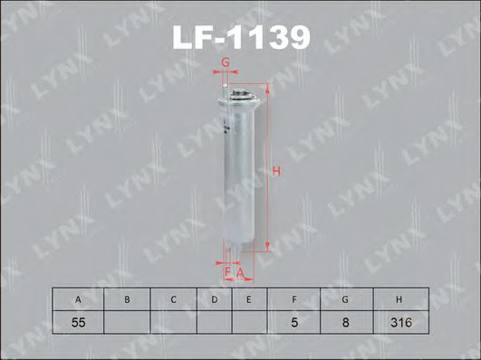 LF-1139 LYNXAUTO Топливный фильтр
