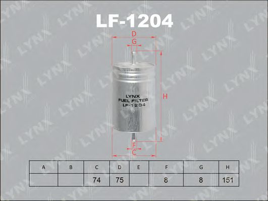 LF-1204 LYNXAUTO Fuel filter