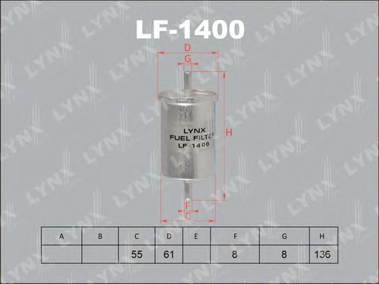 LF-1400 LYNXAUTO Fuel filter