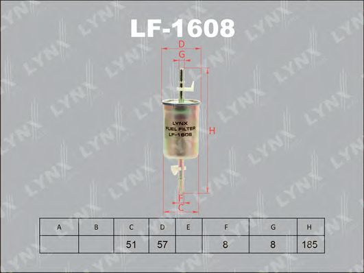 LF-1608 LYNXAUTO Fuel Supply System Fuel filter