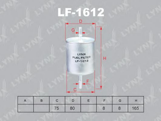LF-1612 LYNXAUTO Fuel Supply System Fuel filter