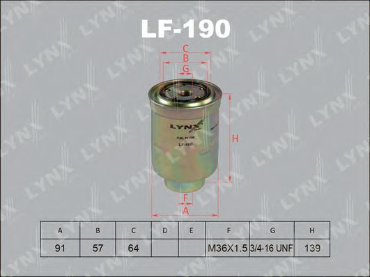 LF-190 LYNXAUTO Fuel filter