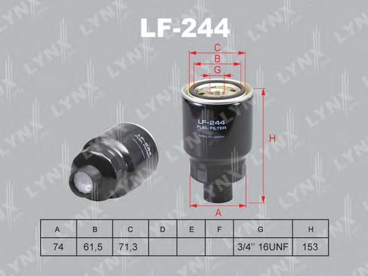 LF-244 LYNXAUTO Топливный фильтр
