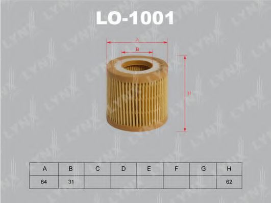 LO-1001 LYNXAUTO Oil Filter