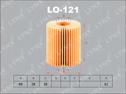 LO-121 LYNXAUTO Масляный фильтр