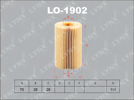 LO-1902 LYNXAUTO Масляный фильтр