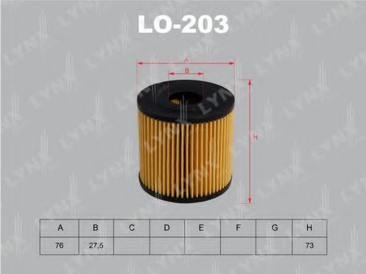 LO-203 LYNXAUTO Lubrication Oil Filter