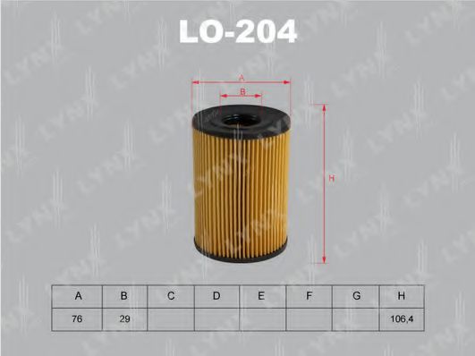 LO-204 LYNXAUTO Oil Filter