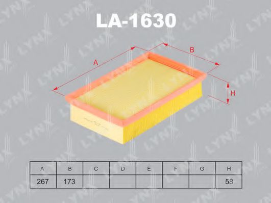 LA-1630 LYNXAUTO Air Filter