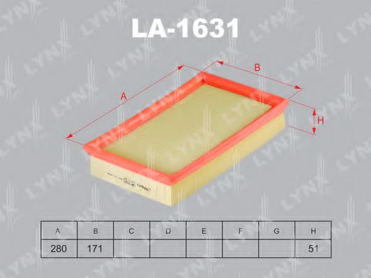 LA-1631 LYNXAUTO Air Supply Air Filter