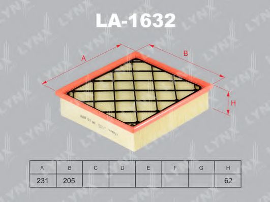 LA-1632 LYNXAUTO Air Supply Air Filter