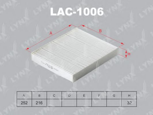 LAC-1006 LYNXAUTO Фильтр, воздух во внутренном пространстве