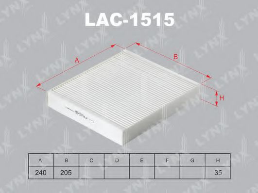 LAC-1515 LYNXAUTO Heating / Ventilation Filter, interior air