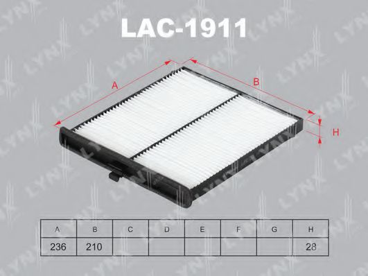 LAC-1911 LYNXAUTO Heating / Ventilation Filter, interior air