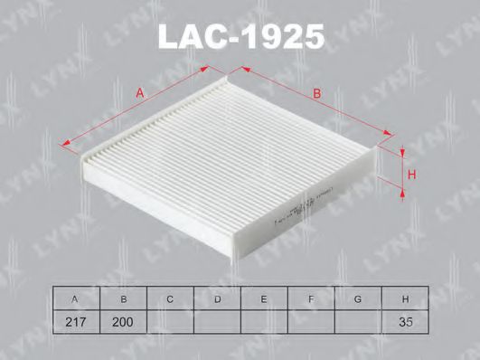 LAC-1925 LYNXAUTO Filter, interior air